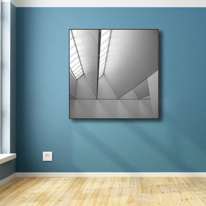 Vivolux | Geometrische Canvas Wandkunst Minimalistische Ästhetik Architektur Wanddekoration in Weiß für Zuhause