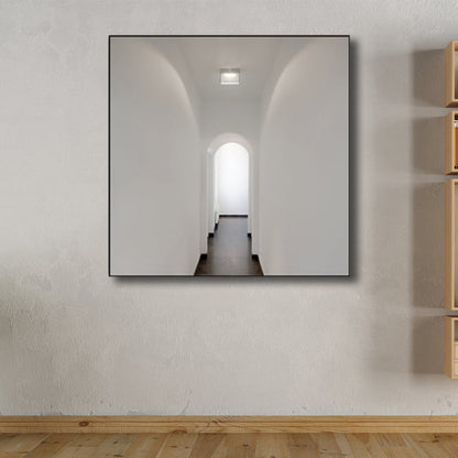 Vivolux | Geometrische Canvas Wandkunst Minimalistische Ästhetik Architektur Wanddekoration in Weiß für Zuhause