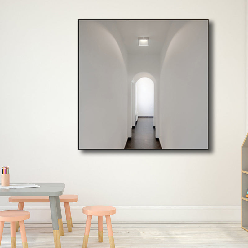 Vivolux | Geometrische Canvas Wandkunst Minimalistische Ästhetik Architektur Wanddekoration in Weiß für Zuhause