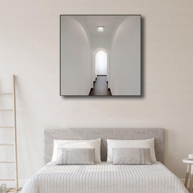 Vivolux | Geometrische Canvas Wandkunst Minimalistische Ästhetik Architektur Wanddekoration in Weiß für Zuhause