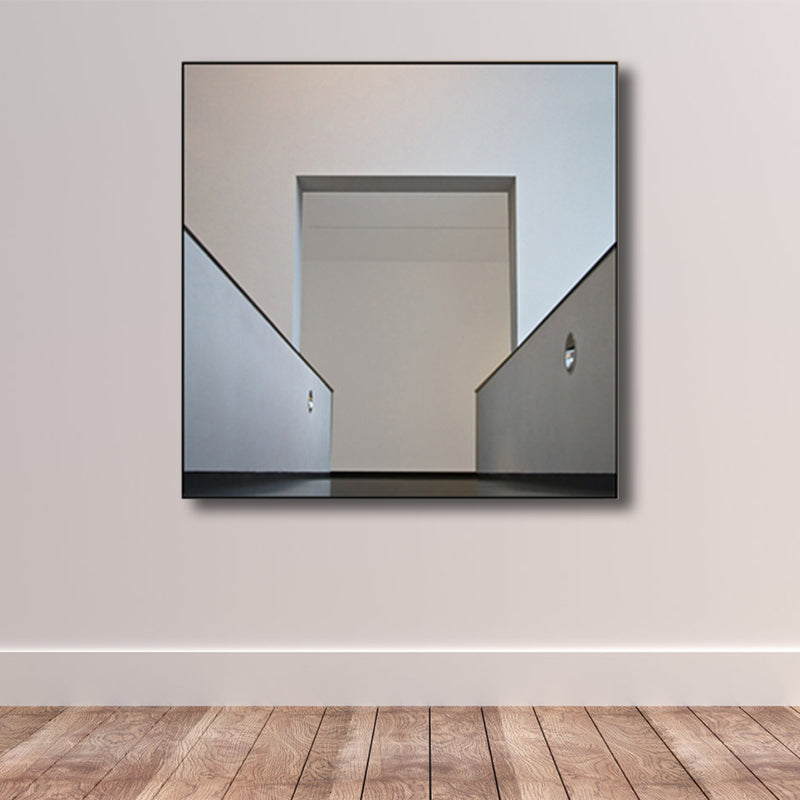 Vivolux | Geometrische Canvas Wandkunst Minimalistische Ästhetik Architektur Wanddekoration in Weiß für Zuhause