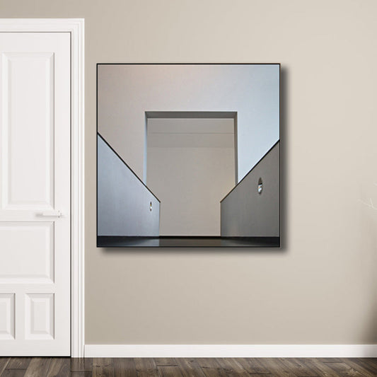 Vivolux | Geometrische Canvas Wandkunst Minimalistische Ästhetik Architektur Wanddekoration in Weiß für Zuhause