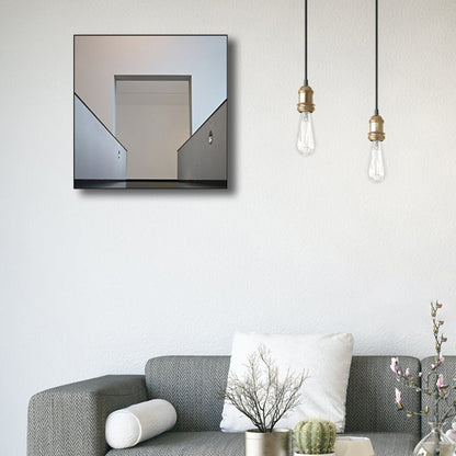 Vivolux | Geometrische Canvas Wandkunst Minimalistische Ästhetik Architektur Wanddekoration in Weiß für Zuhause