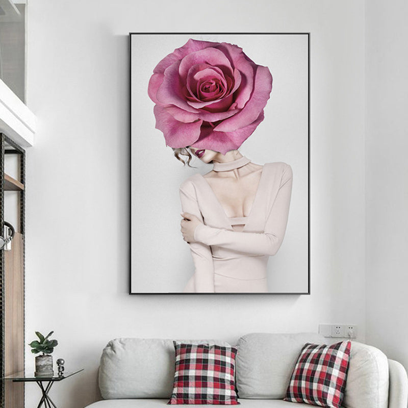 Vivolux | Fotografie Bloemen Meisje Canvas Print Zachte Kleur Moderne Stijl Schilderij voor Woonkamer