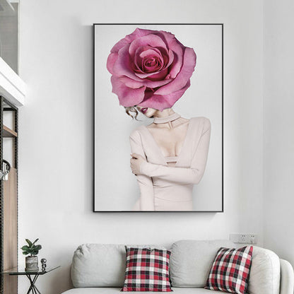 Vivolux | Fotografie Bloemen Meisje Canvas Print Zachte Kleur Moderne Stijl Schilderij voor Woonkamer
