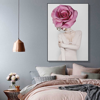 Vivolux | Fotografie Bloemen Meisje Canvas Print Zachte Kleur Moderne Stijl Schilderij voor Woonkamer