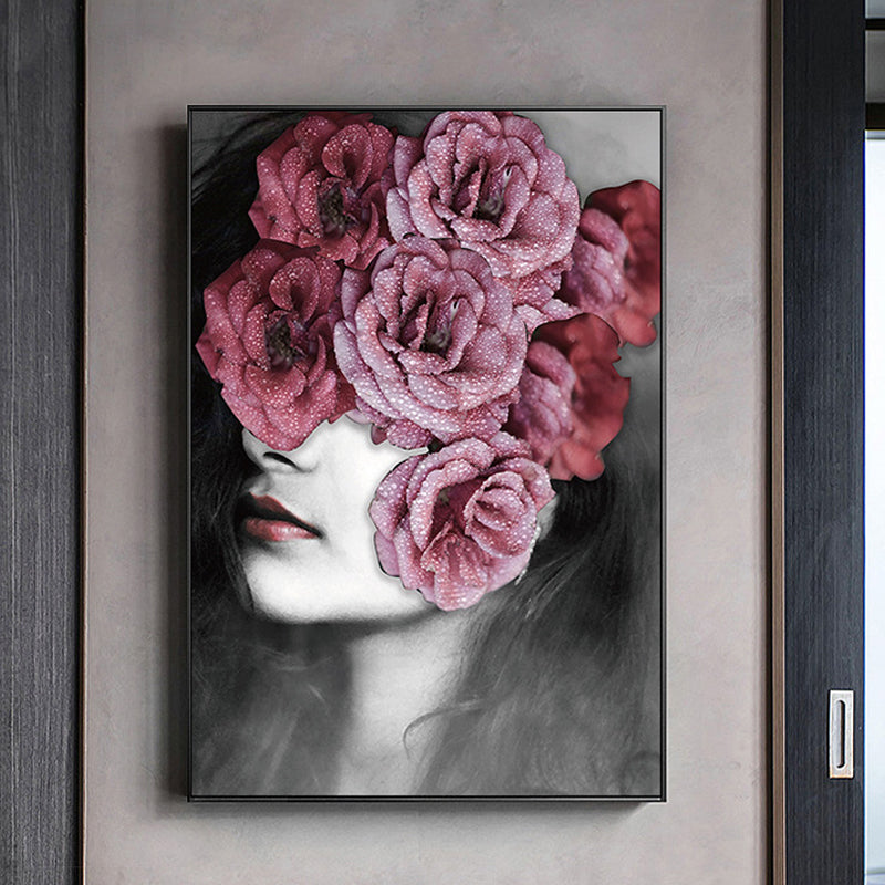Vivolux | Fotografie Bloemen Meisje Canvas Print Zachte Kleur Moderne Stijl Schilderij voor Woonkamer
