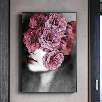Vivolux | Fotografie Bloemen Meisje Canvas Print Zachte Kleur Moderne Stijl Schilderij voor Woonkamer