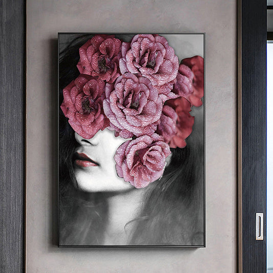 Vivolux | Fotografie Bloemen Meisje Canvas Print Zachte Kleur Moderne Stijl Schilderij voor Woonkamer