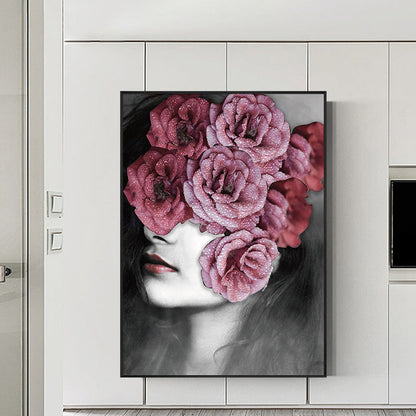 Vivolux | Fotografie Bloemen Meisje Canvas Print Zachte Kleur Moderne Stijl Schilderij voor Woonkamer