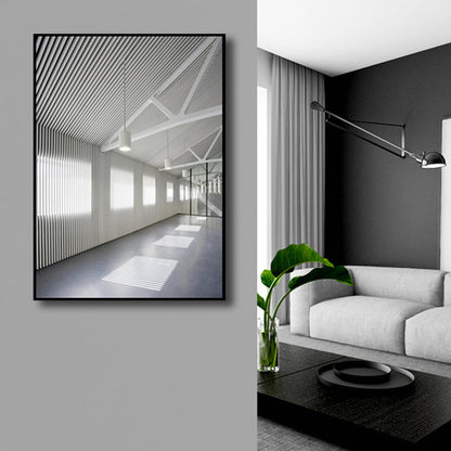 Vivolux | Fotografische camera interieurweergave canvas moderne minimalistische architectuur wandkunst in wit