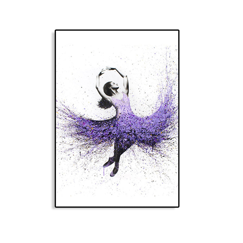 Vivolux | Gemischte Medien tanzendes Mädchen Leinwand modernes strukturiertes Mädchen Schlafzimmer Gemälde, mehrere Größen