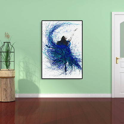Vivolux | Gemischte Medien tanzendes Mädchen Leinwand modernes strukturiertes Mädchen Schlafzimmer Gemälde, mehrere Größen
