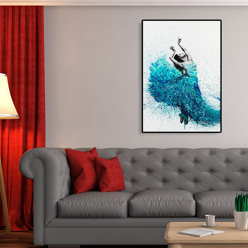 Vivolux | Gemischte Medien tanzendes Mädchen Leinwand modernes strukturiertes Mädchen Schlafzimmer Gemälde, mehrere Größen