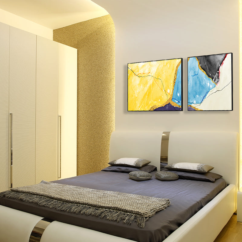 Vivolux | Leinwand Mehrteiliges Kunstdruck Modern Abstrakte Malerei Wanddekoration für Hausinterieur