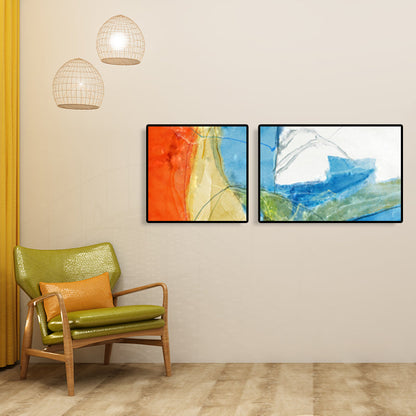 Vivolux | Leinwand Mehrteiliges Kunstdruck Modern Abstrakte Malerei Wanddekoration für Hausinterieur