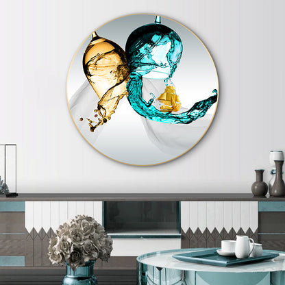 Vivolux | Weinglas Leinwand Wandkunst für das Wohnzimmer in Pastellfarbe, mehrere Größen verfügbar
