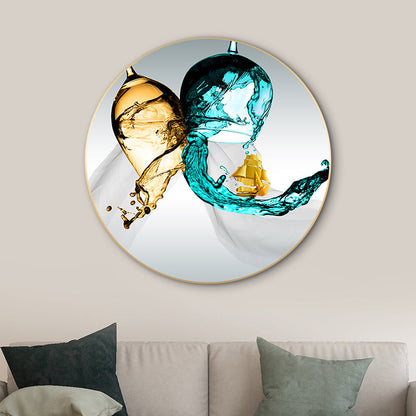 Vivolux | Weinglas Leinwand Wandkunst für das Wohnzimmer in Pastellfarbe, mehrere Größen verfügbar
