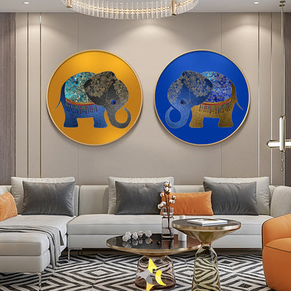 Vivolux | Elefant Wandkunst Dekor Texturiert Asiatischer Stil für Esszimmer Eingewickelte Leinwand