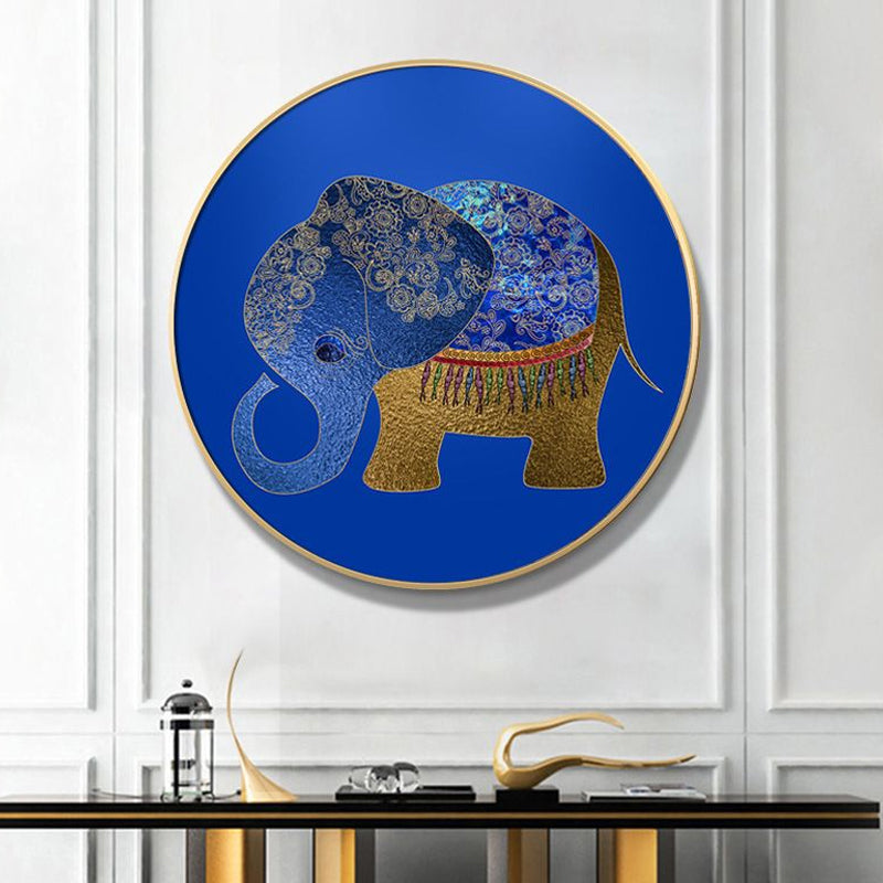 Vivolux | Elefant Wandkunst Dekor Texturiert Asiatischer Stil für Esszimmer Eingewickelte Leinwand