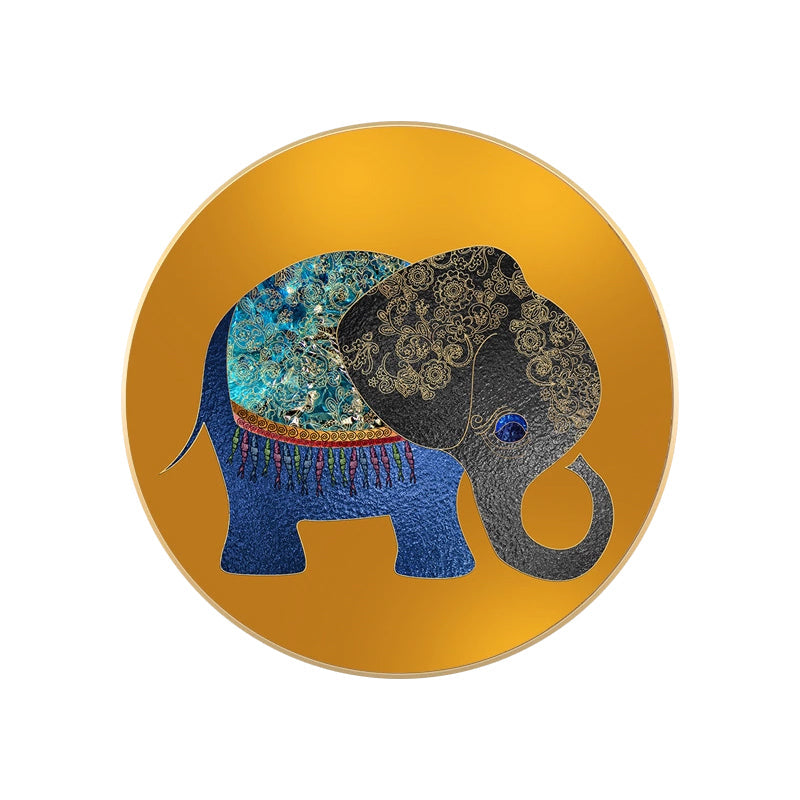 Vivolux | Elefant Wandkunst Dekor Texturiert Asiatischer Stil für Esszimmer Eingewickelte Leinwand