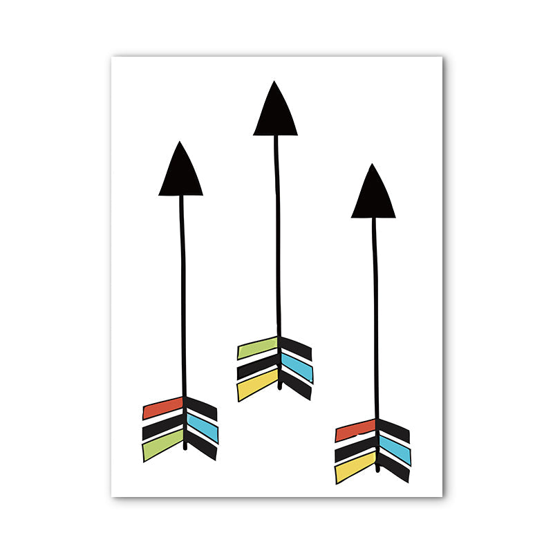 Vivolux | Aufrechte Pfeil Druck Malerei Nordic Stil Texturiertes Leinwand Wandkunst für Esszimmer