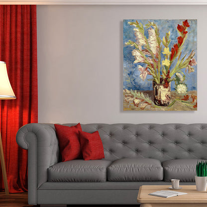 Vivolux | Blumenmuster Wanddekoration Impressionismus Stil Leinwand Texturierte Kunstdruck in Sanften Farben