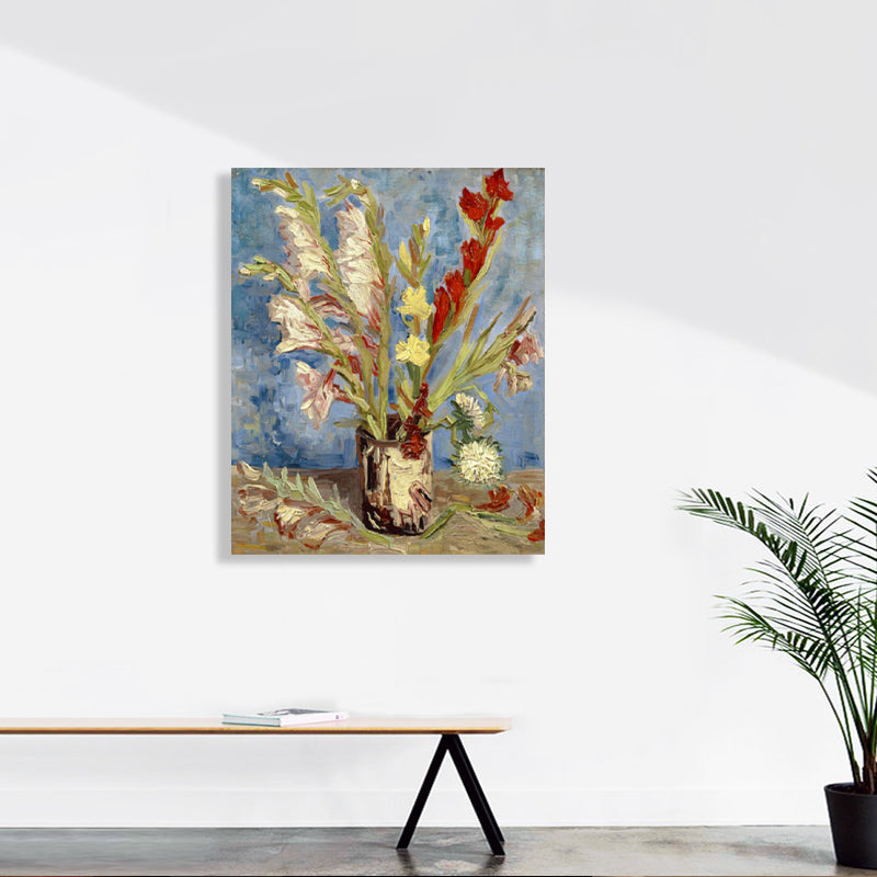 Vivolux | Blumenmuster Wanddekoration Impressionismus Stil Leinwand Texturierte Kunstdruck in Sanften Farben