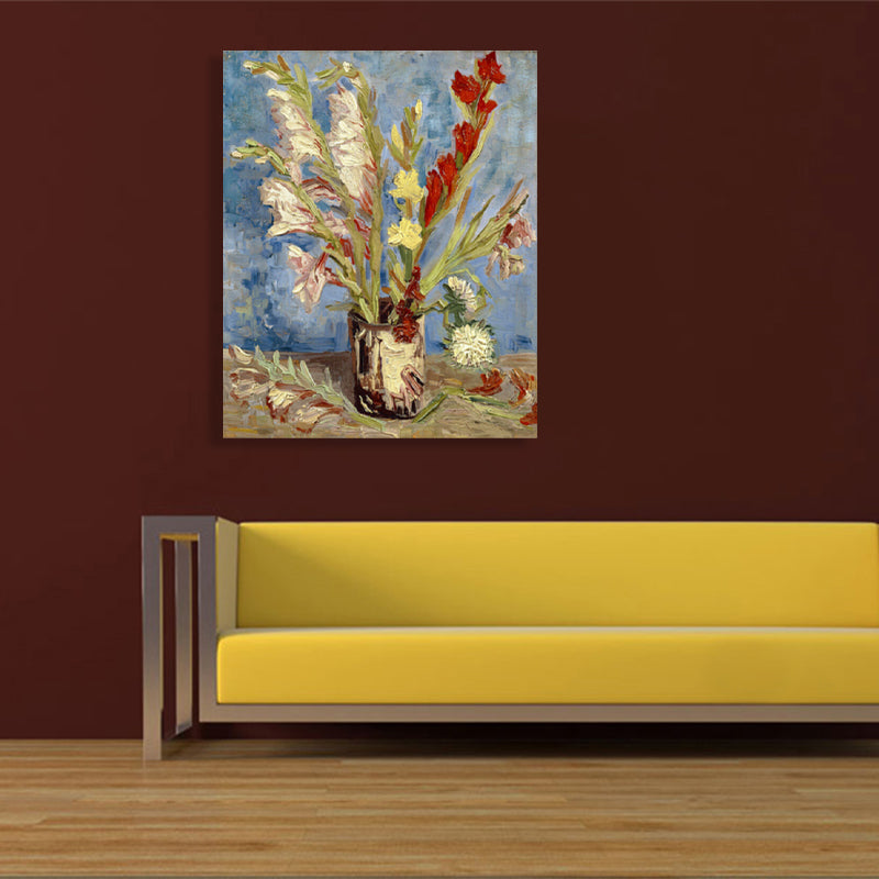 Vivolux | Blumenmuster Wanddekoration Impressionismus Stil Leinwand Texturierte Kunstdruck in Sanften Farben