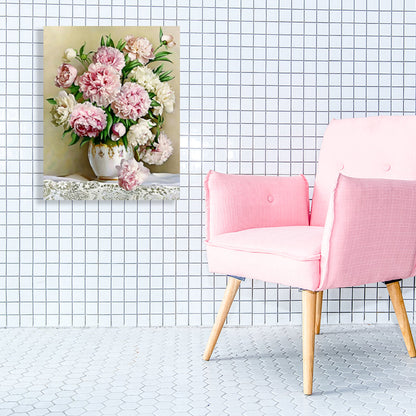 Vivolux | Blumenmuster Wanddekoration Impressionismus Stil Leinwand Texturierte Kunstdruck in Sanften Farben