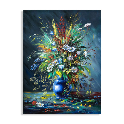 Vivolux | Blumenmuster Wanddekoration Impressionismus Stil Leinwand Texturierte Kunstdruck in Sanften Farben