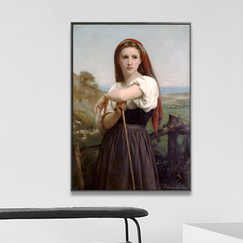 Vivolux | Junge Mädchen Porträt Malerei Sanfte Farben Leinwand Wandkunst Druck Texturiert, Mehrere Größen