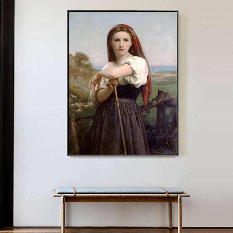 Vivolux | Junge Mädchen Porträt Malerei Sanfte Farben Leinwand Wandkunst Druck Texturiert, Mehrere Größen