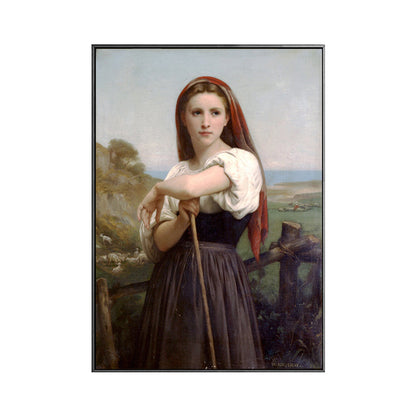 Vivolux | Junge Mädchen Porträt Malerei Sanfte Farben Leinwand Wandkunst Druck Texturiert, Mehrere Größen