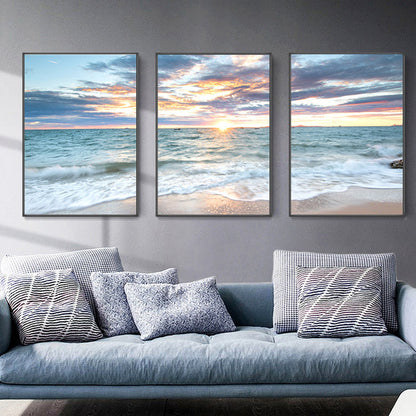 Vivolux | Vast Sea Scenery Leinwanddruck für das Esszimmer Fotografie Wandkunst Dekor, Set von drei