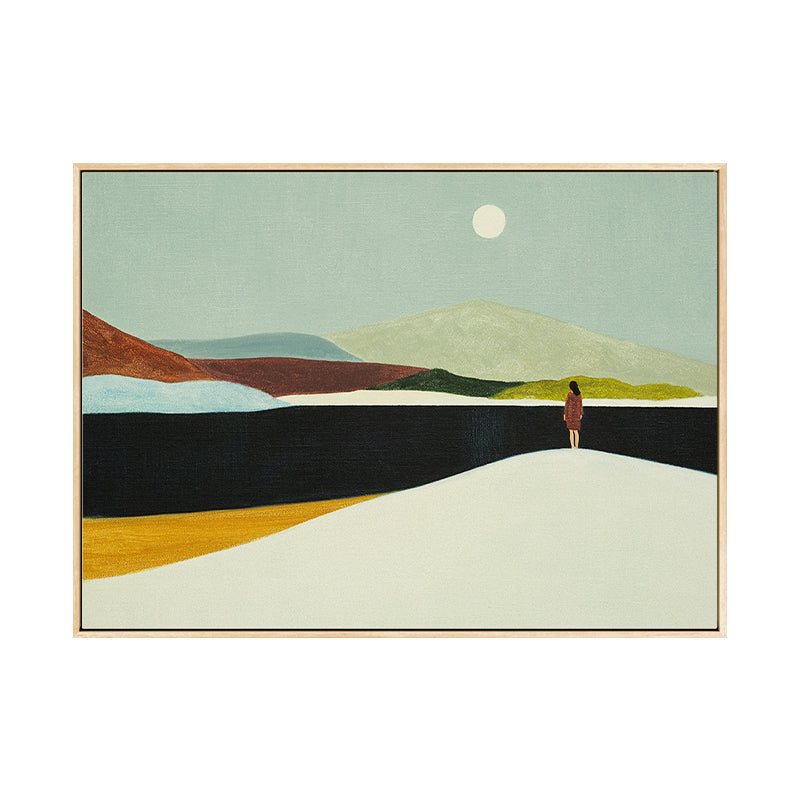 Vivolux | Abstrakte Bergzeichnung Leinwanddruck Minimalistische Texturierte Wandkunst im Familienzimmer