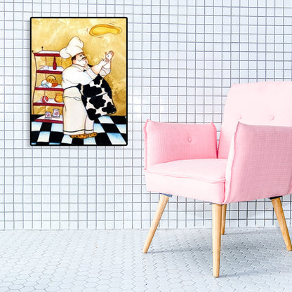 Vivolux | Chef und Foods Leinwand Wandkunst Sanfte Farben Abstrakter Expressionismus Malerei für das Wohnzimmer