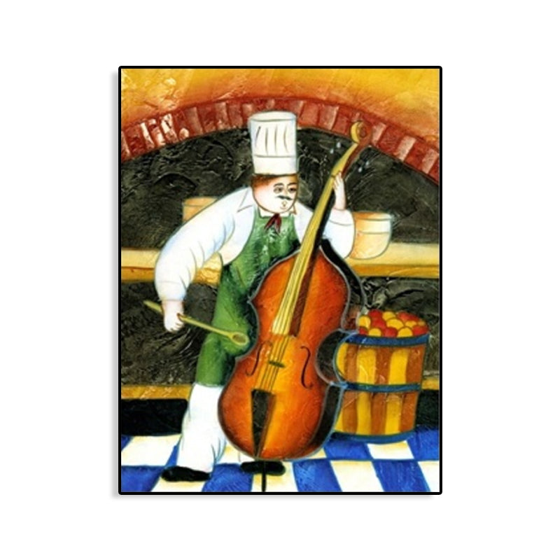 Vivolux | Chef und Foods Leinwand Wandkunst Sanfte Farben Abstrakter Expressionismus Malerei für das Wohnzimmer