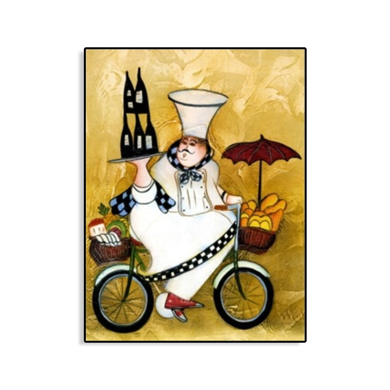 Vivolux | Chef und Foods Leinwand Wandkunst Sanfte Farben Abstrakter Expressionismus Malerei für das Wohnzimmer