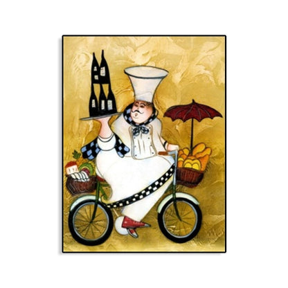 Vivolux | Chef und Foods Leinwand Wandkunst Sanfte Farben Abstrakter Expressionismus Malerei für das Wohnzimmer