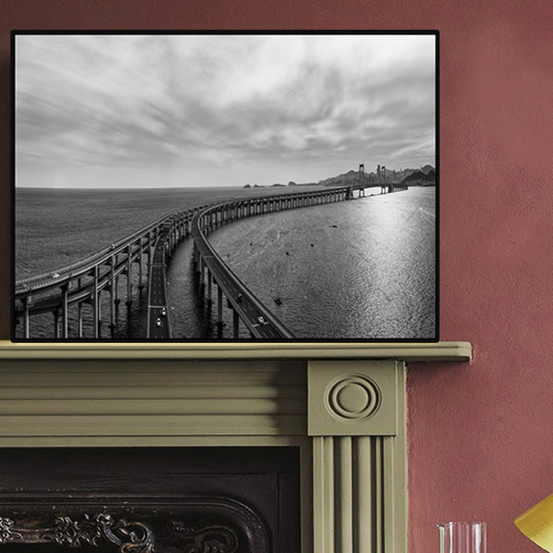 Vivolux | Fotografie Straßen Wandkunst Modernismus Leinwanddruck Wanddekor in dunkler Farbe für Schlafzimmer