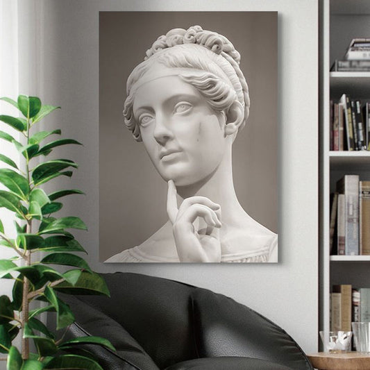 Vivolux | Lichtfarbe Skulptur Malerei Texturiert Vintage Stil Esszimmer Eingewickelte Leinwand