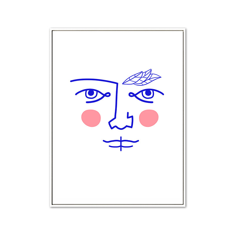 Vivolux | Gesichts-Linienzeichnung Wandkunst Dekor Texturiertes Nordic Esszimmer Leinwand in sanften Farben