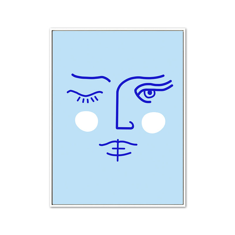 Vivolux | Gesichts-Linienzeichnung Wandkunst Dekor Texturiertes Nordic Esszimmer Leinwand in sanften Farben