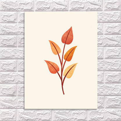 Vivolux | Abweichende Blätter Leinwand Wandkunst Skandinavische botanische Malerei in Pastellfarbe