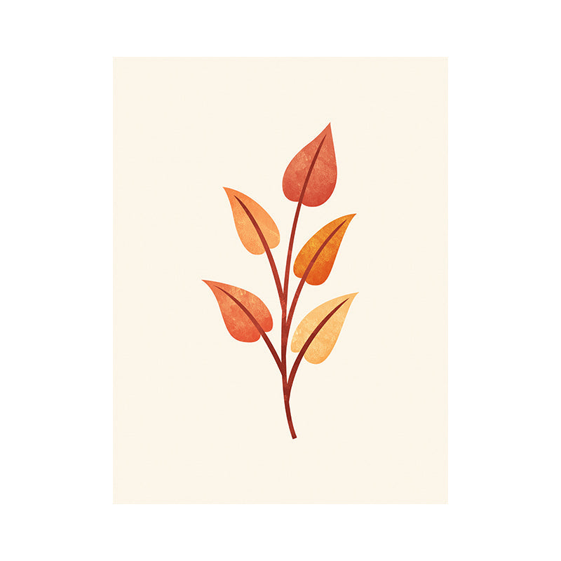 Vivolux | Abweichende Blätter Leinwand Wandkunst Skandinavische botanische Malerei in Pastellfarbe