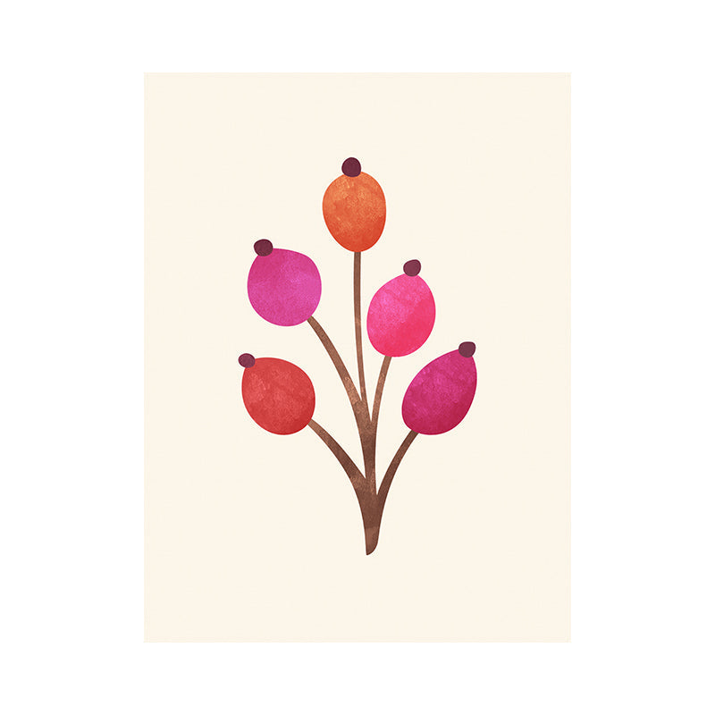 Vivolux | Abweichende Blätter Leinwand Wandkunst Skandinavische botanische Malerei in Pastellfarbe