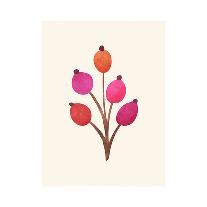 Vivolux | Abweichende Blätter Leinwand Wandkunst Skandinavische botanische Malerei in Pastellfarbe