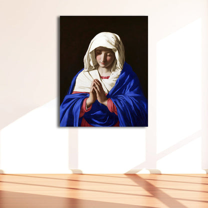 Vivolux | Religiöses Jungfrauenbild Sanfte Farben Leinwand Wandkunst Druck Texturiert, Mehrere Größen