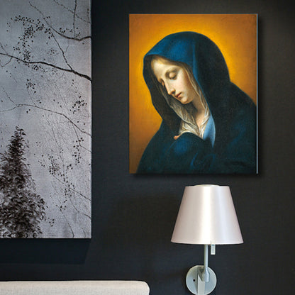 Vivolux | Religiöses Jungfrauenbild Sanfte Farben Leinwand Wandkunst Druck Texturiert, Mehrere Größen